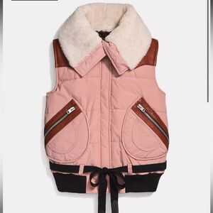 Coach Puffer Vest with Shearling
